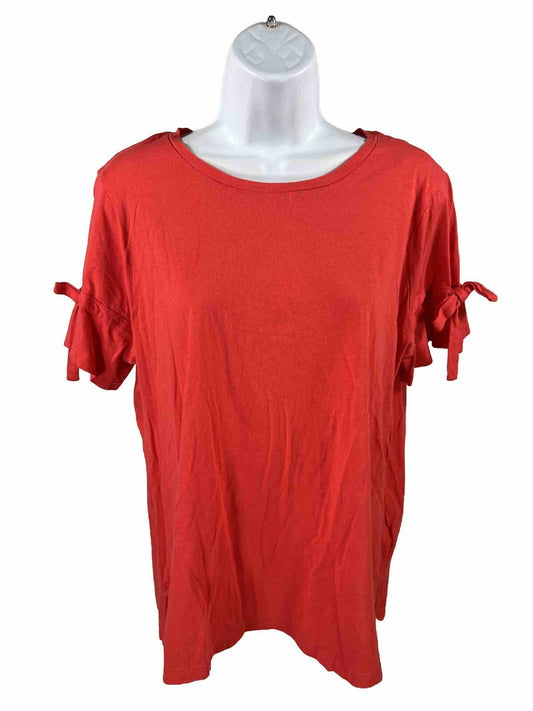 Michael Kors Women's Red Short Tie Sleeve T-Shirt - XL