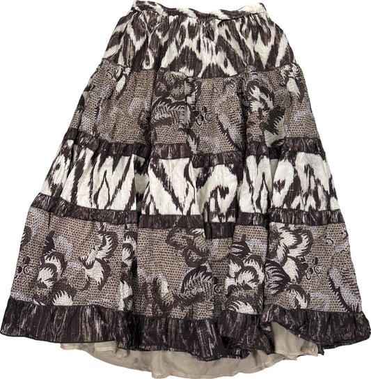 Chico’s Brown Women’s Brown Tiered Pull On Maxi Skirt - 0/US S