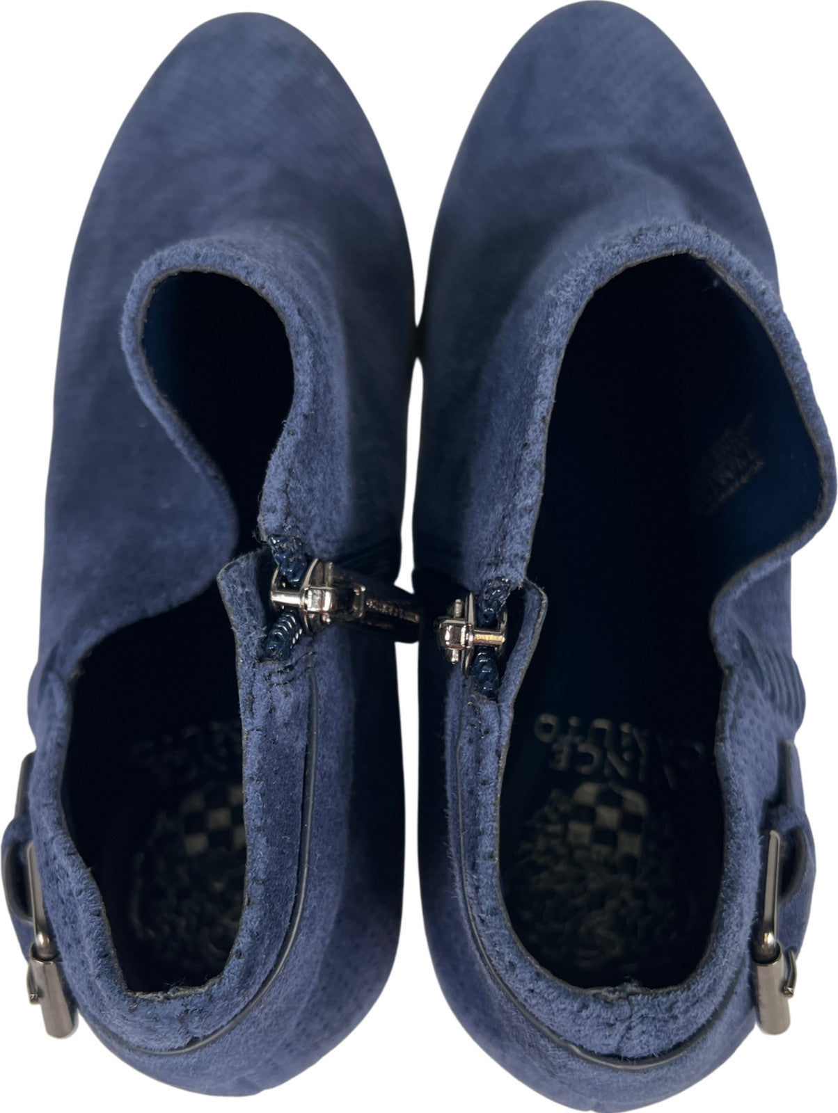 Vince Camuto Women’s Blue Suede Parveen Side Zip Ankle Booties - 7.5