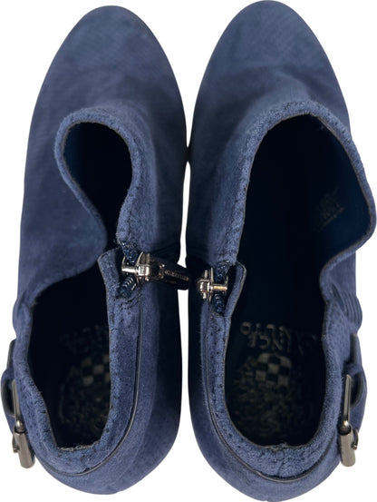Vince Camuto Women’s Blue Suede Parveen Side Zip Ankle Booties - 7.5