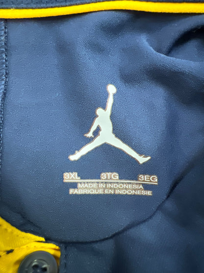 Nike Jordan Men’s Blue U of M Michigan Short Sleeve Athletic Polo Shirt - 3XL