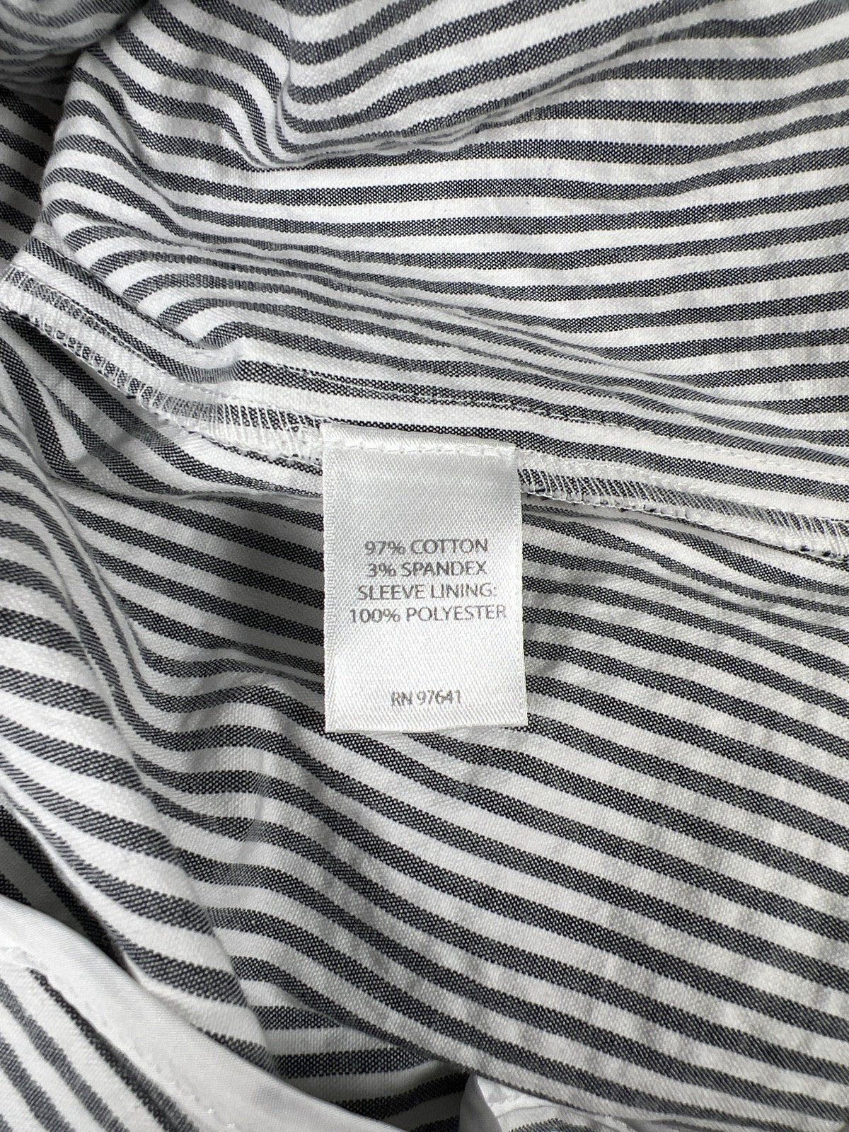 J.Jill Women’s White/Gray Stripe Seersucker Single Button Blazer Jacket - XS