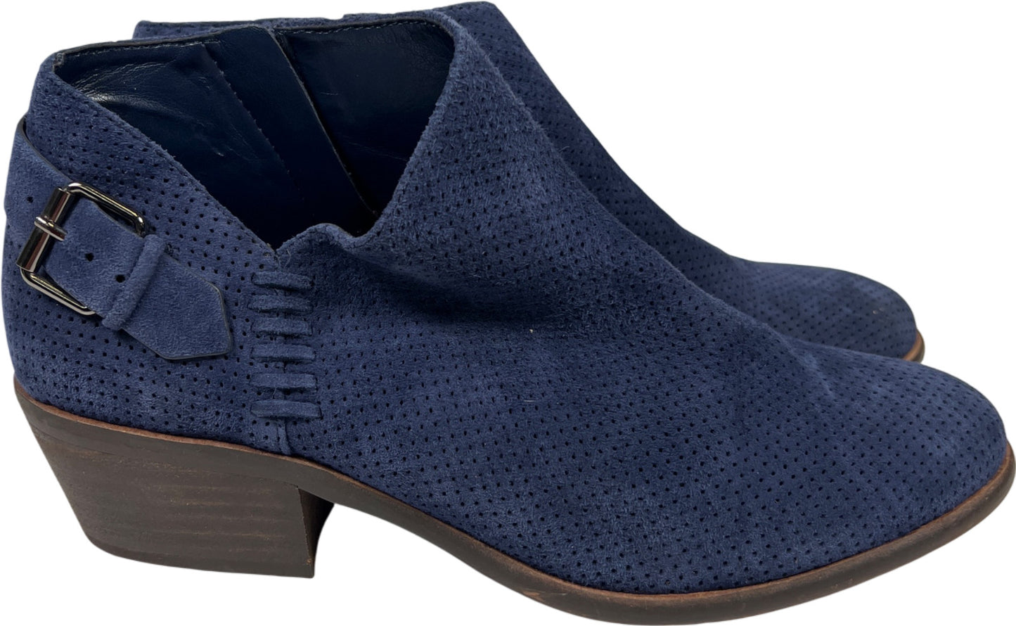 Vince Camuto Women’s Blue Suede Parveen Side Zip Ankle Booties - 7.5