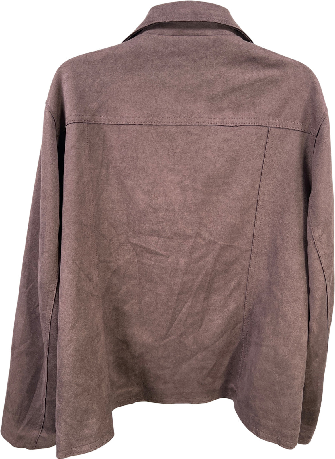 Philosophy Women’s Purple Faux Suede Open Front Jacket - Plus 2X