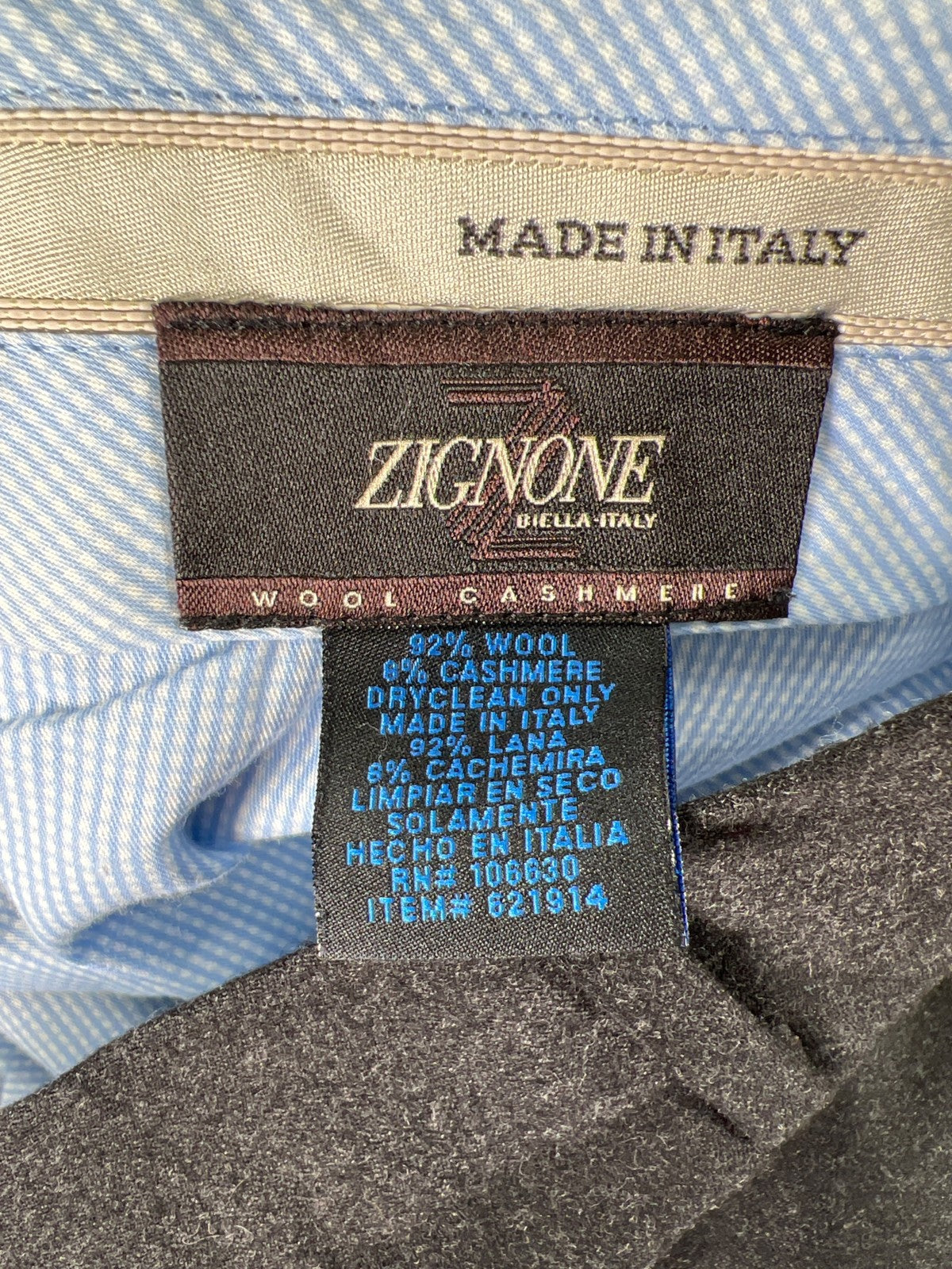 Enzo Mantovani Men’s Black Wool/Cashmere Blend Dress Pants - 36X30