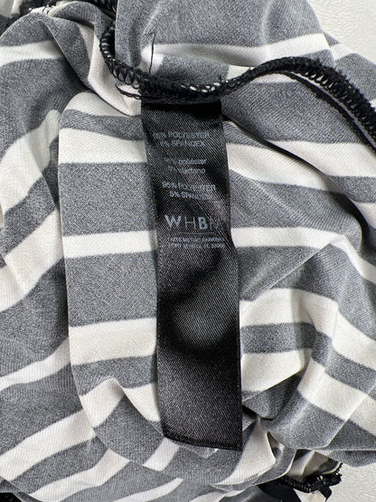 White House Black Market Women’s Black/Beige Striped Sleeveless Romper - S