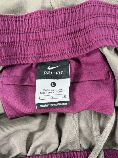 Nike Women’s Brown Unlined Dri-Fit Running Shorts - L