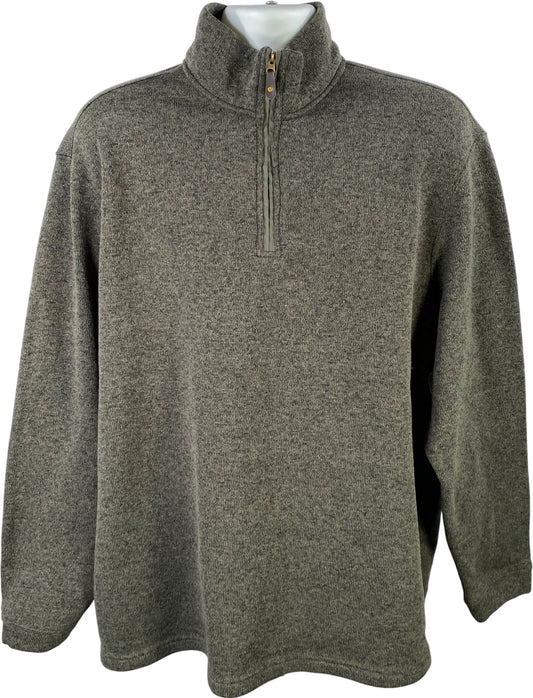 Haggar Men’s Green Cool 18 Pro 1/4 Zip Pullover Sweater - 2XL