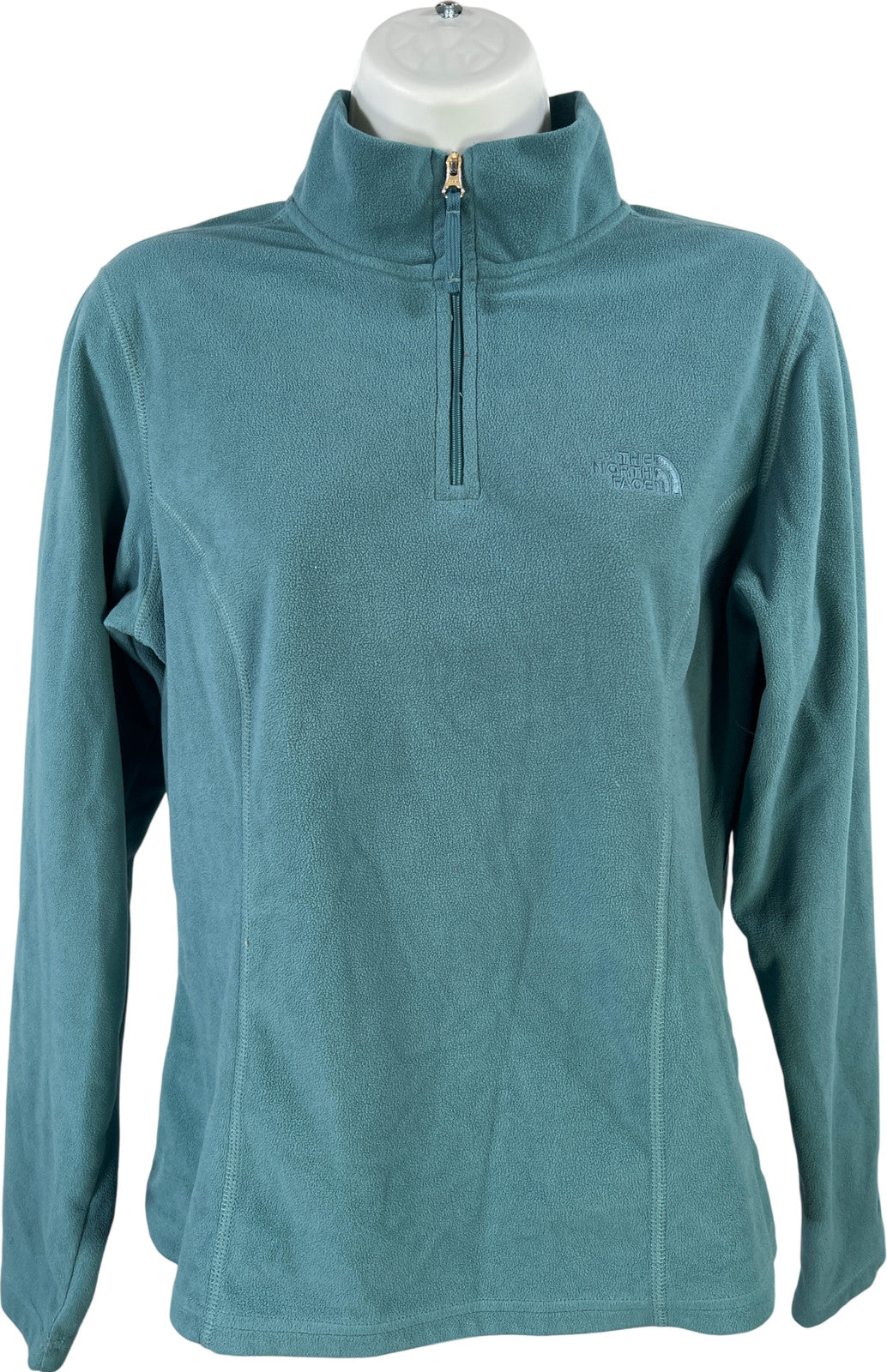 The North Face Womens Blue Long Sleeve Fleece TKA 100 1/4 Zip Pullover Shirt - M