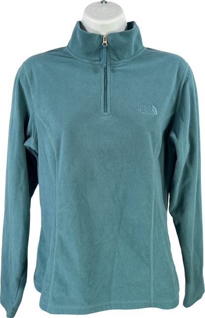 The North Face Womens Blue Long Sleeve Fleece TKA 100 1/4 Zip Pullover Shirt - M