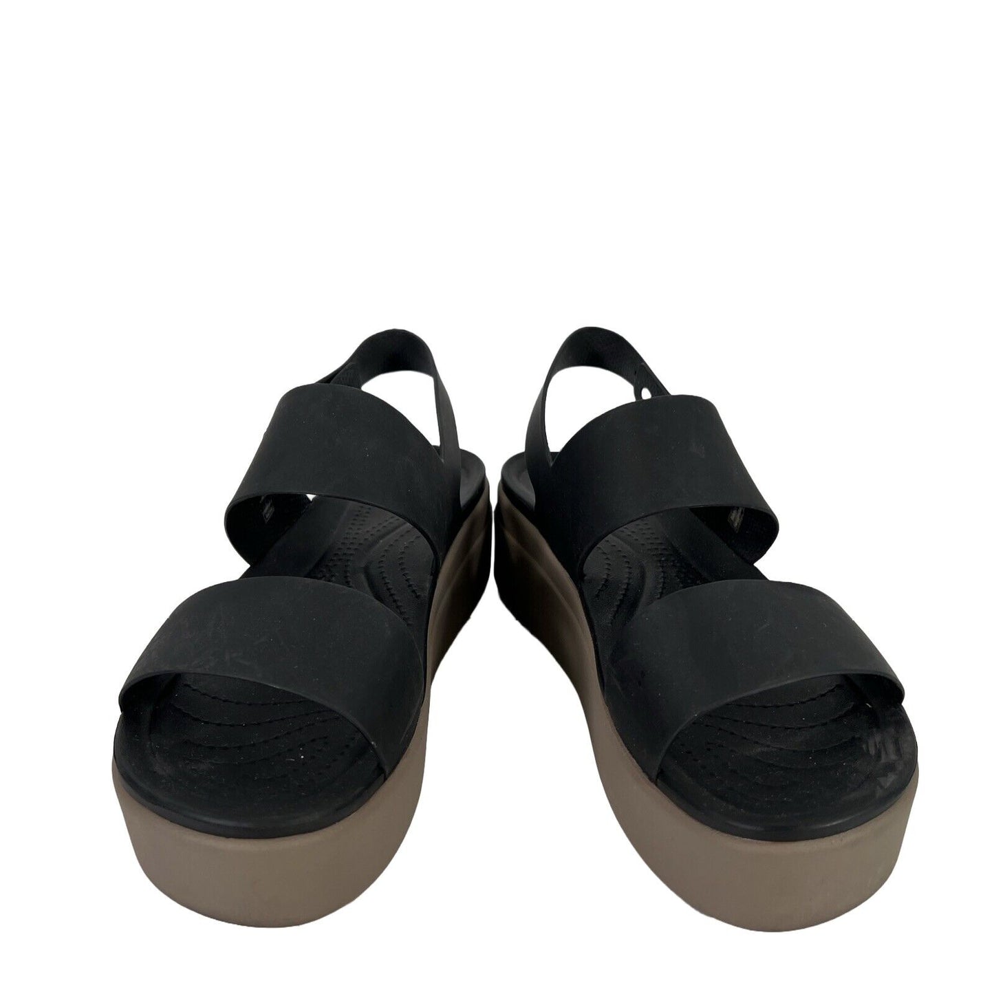 Crocs Women's Black Brooklyn Low Wedge Platform Sandals - 9