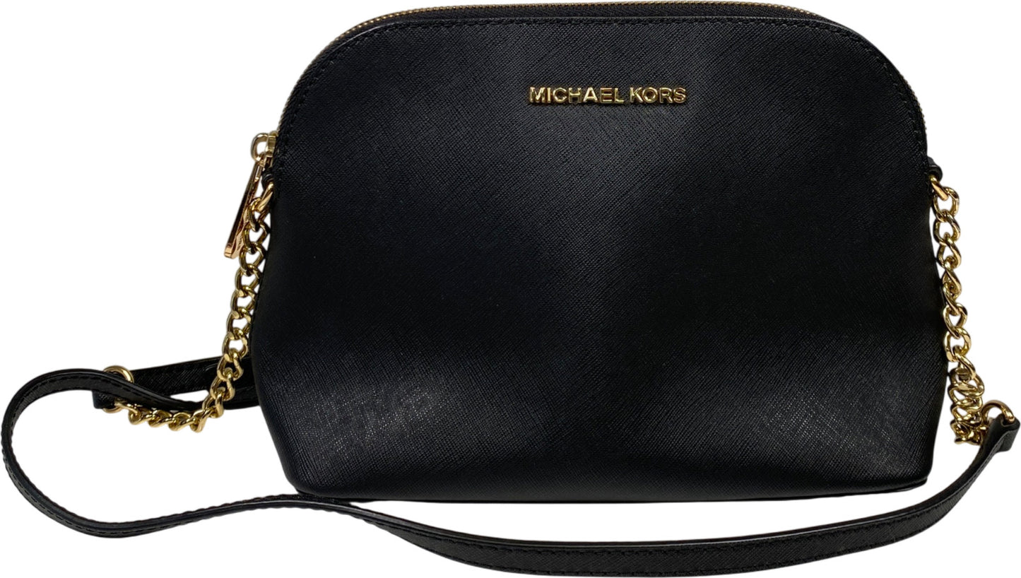 Michael Kors Women’s Black Saffiano Leather Cindy Dome Crossbody Purse