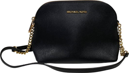 Michael Kors Women’s Black Saffiano Leather Cindy Dome Crossbody Purse