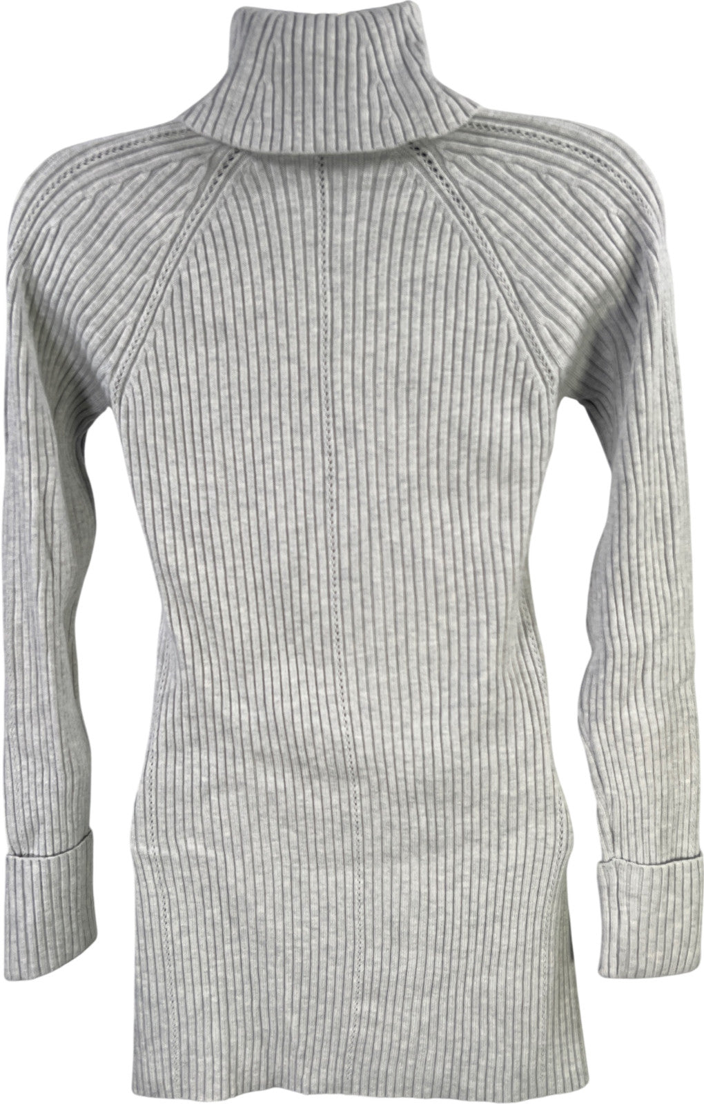 White House Black Market Women’s Blue Turtleneck Pointelle Tunic Sweater - XS