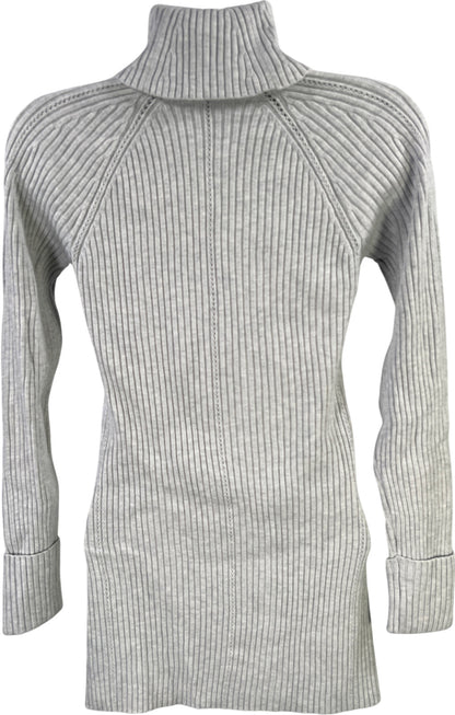 White House Black Market Women’s Blue Turtleneck Pointelle Tunic Sweater - XS