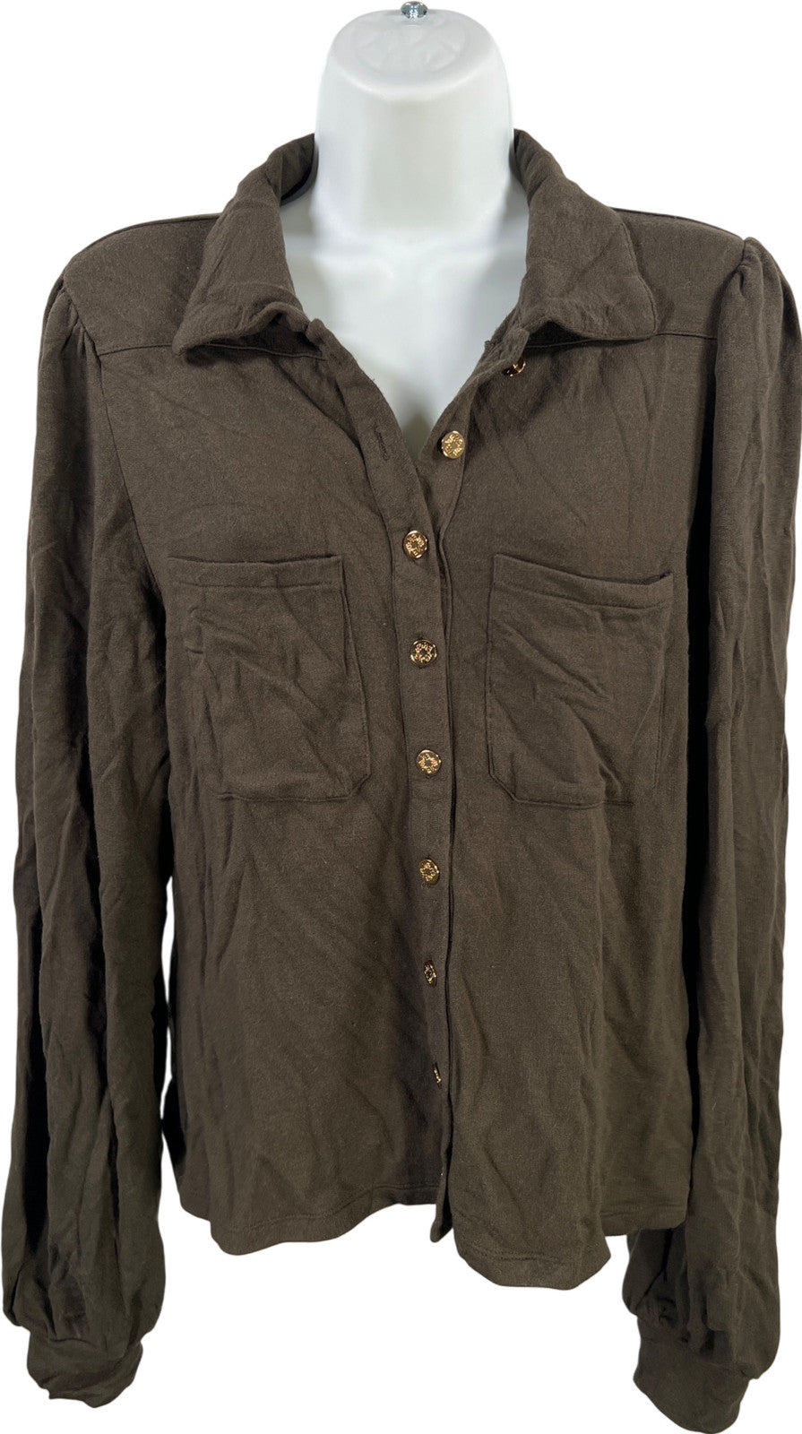 White House Black Market Women’s Green The Passporter Button Up Shirt - M