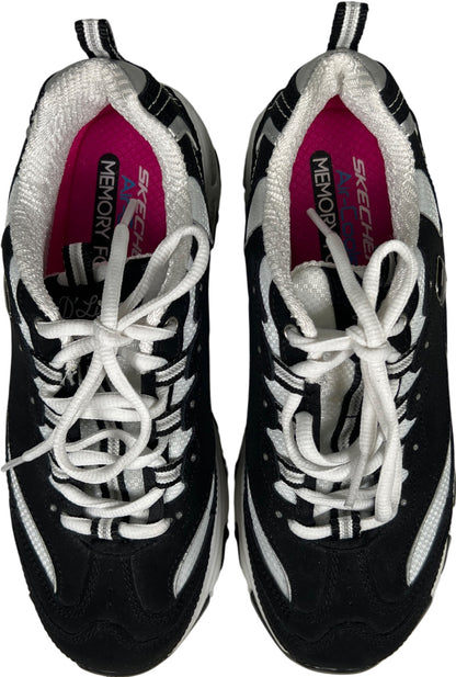 Skechers Women’s Black D’Lites Air Cooled Memory Foam Lace Up Sneakers - 6.5
