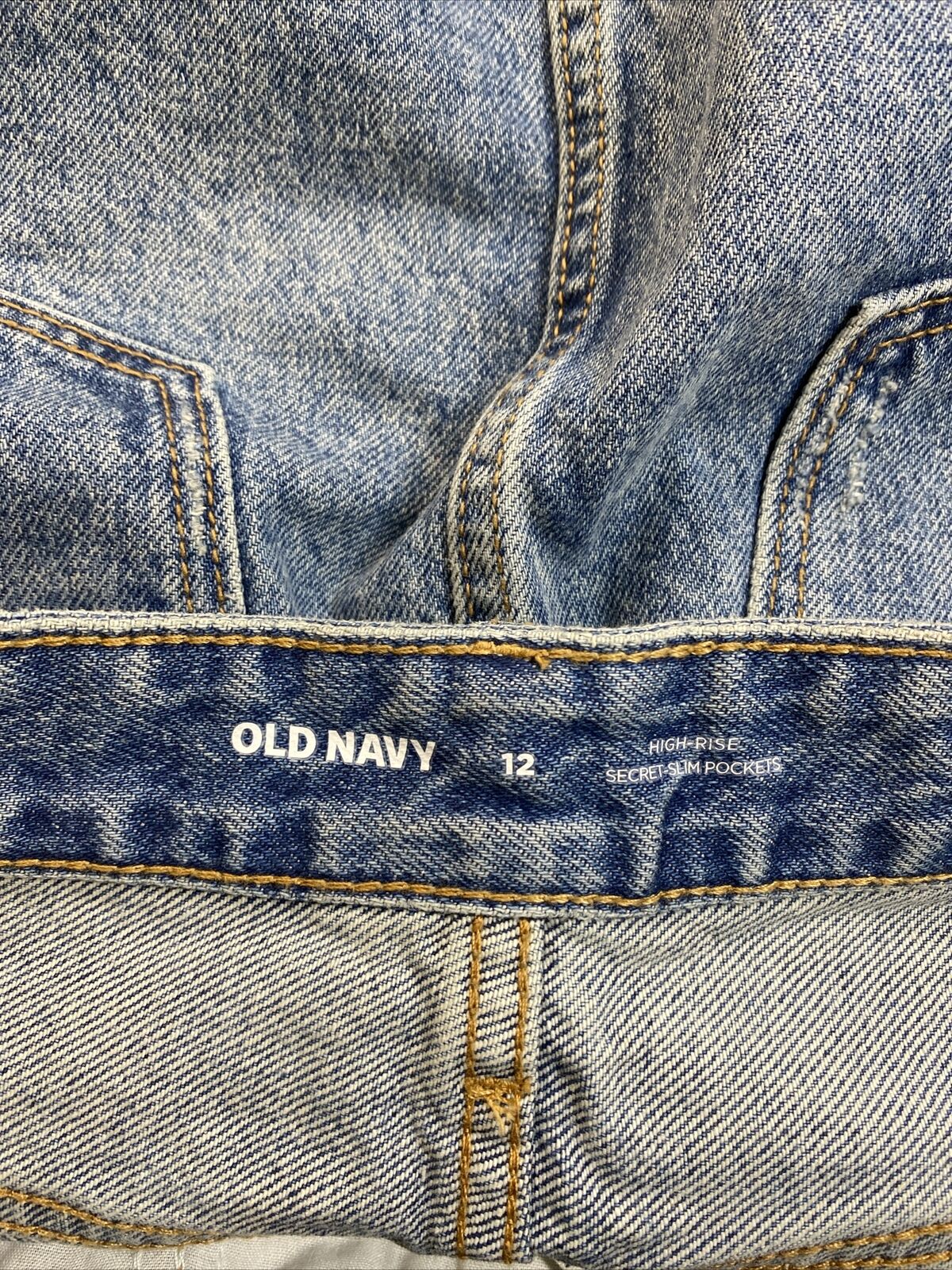 NEW Old Navy Women's Light Wash High Rise Button Fly Denim Skirt - 12