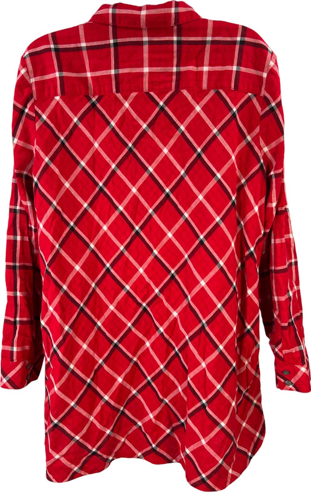 J.Jill Women’s Red Plaid Long Sleeve Button Up Shirt - L Petite