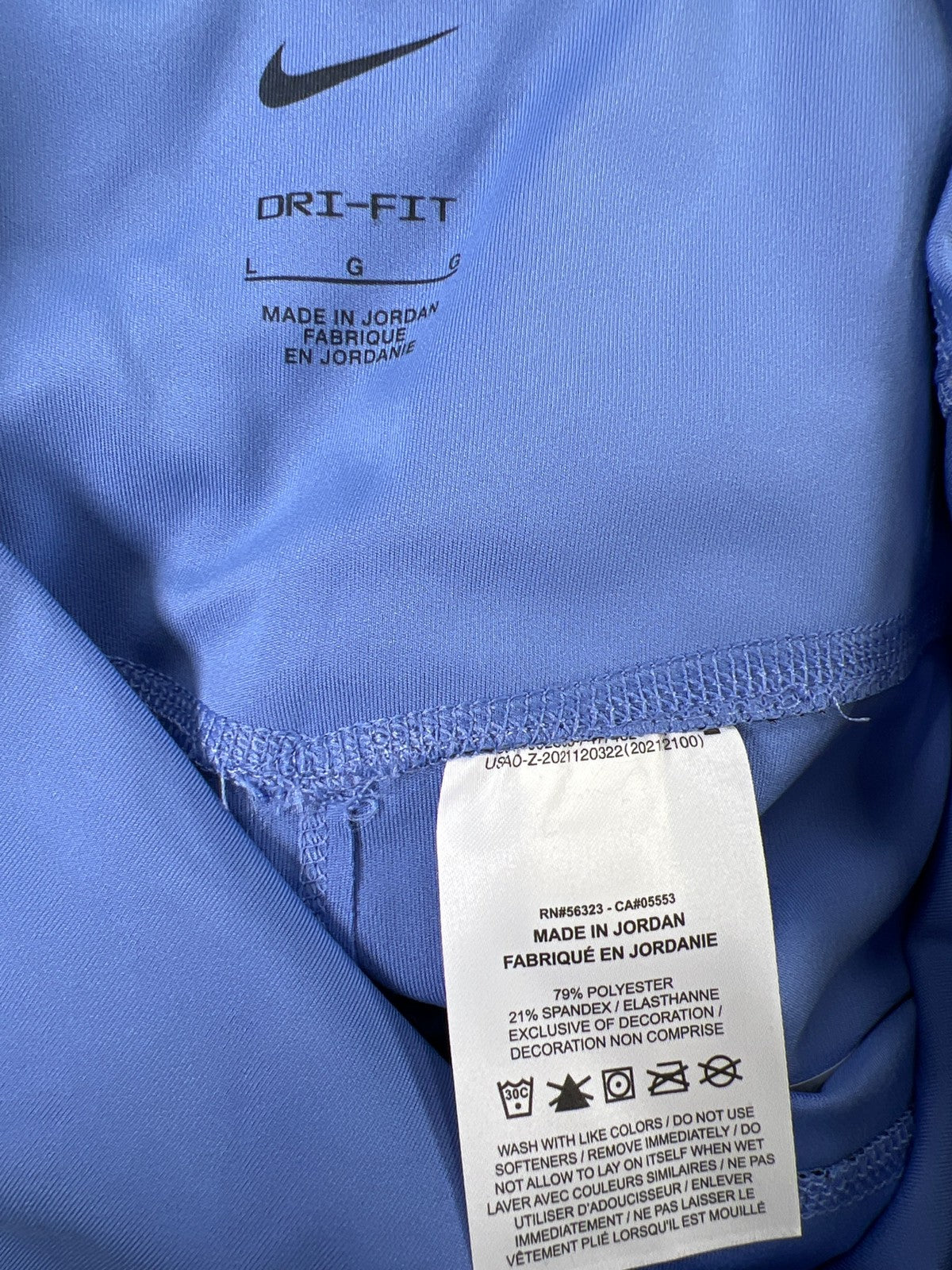 Nike Women’s Blue One High Rise Dri-Fit Athletic Leggings - L