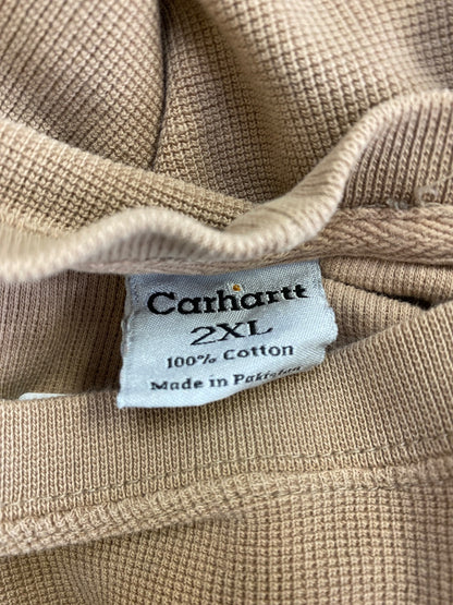 Carhartt Women’s Beige Waffle Knit Long Sleeve Shirt - 2XL