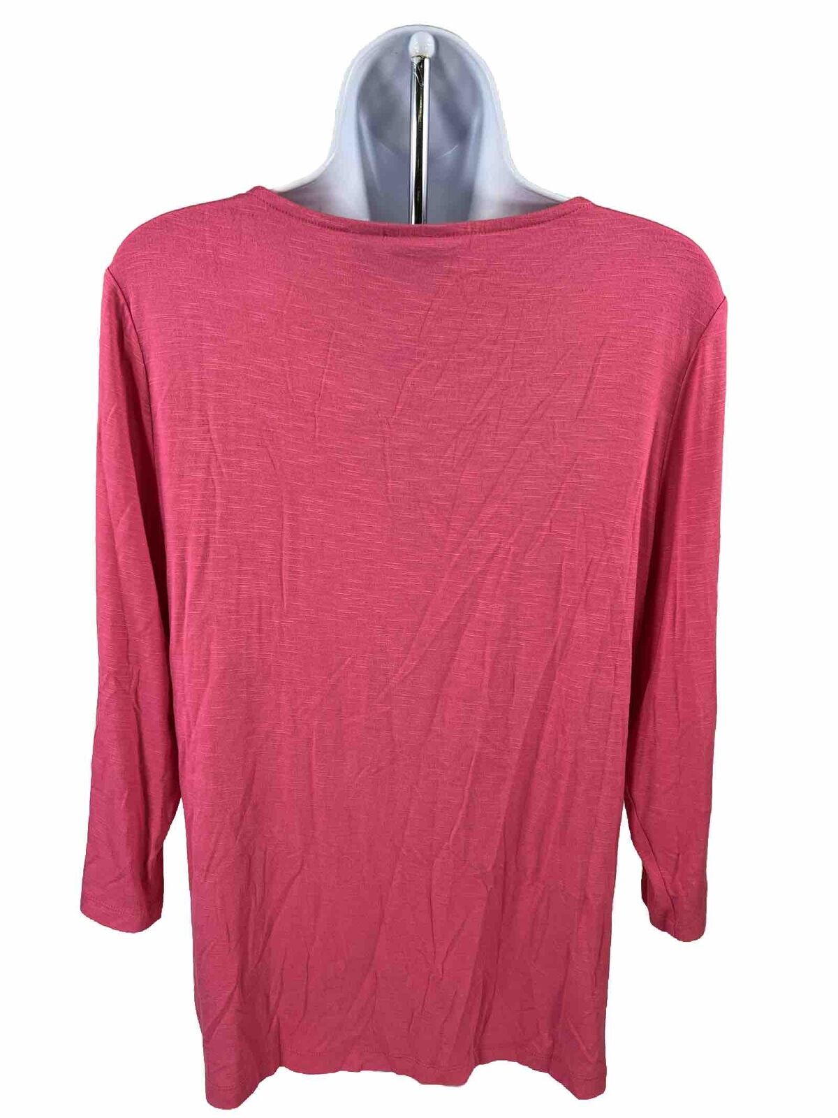 Chicos Easywear Women's Pink 3/4 Sleeve V-Neck T-Shirt - 1/M