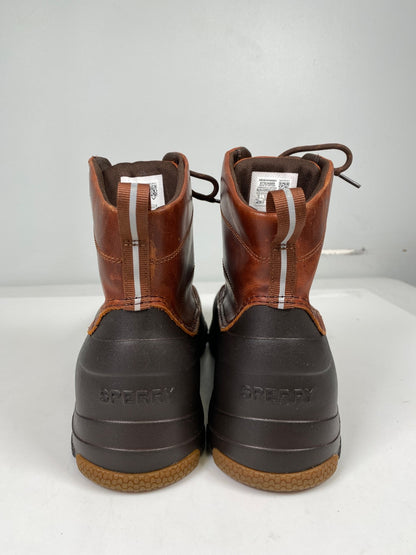 Sperry Men’s Brown Leather Lace Up Duck Boots - 10