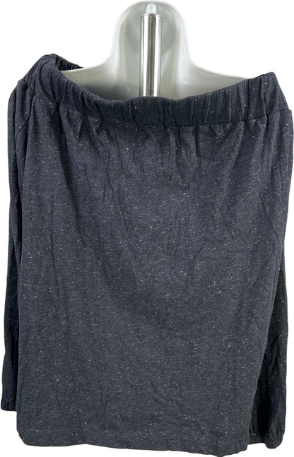 LOFT Women’s Blue Metallic Off The Shoulder 3/4 Sleeve Blouse - L