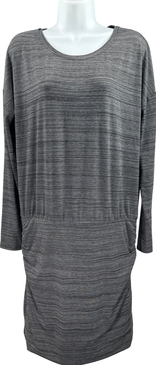 Athleta Women’s Gray Ruched Avenues Long Sleeve T-Shirt Dress - M