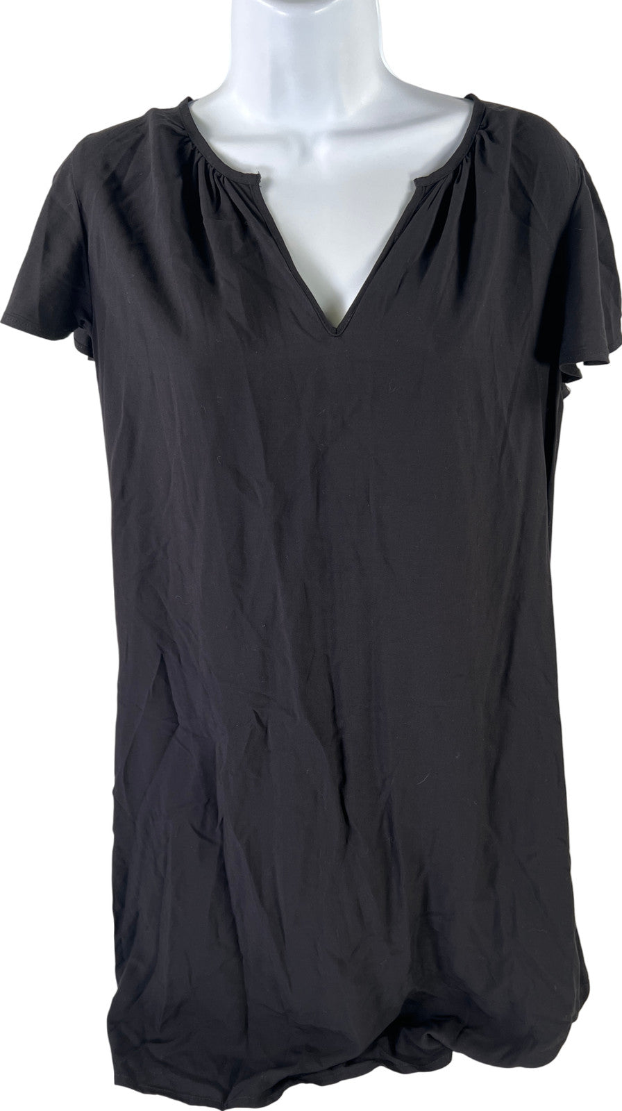 Gap Women’s Black V-Neck Short Flutter Sleeve Shift Dress - S