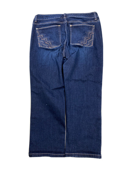White House Black Market Women's Dark Wash Slim Crop Denim Jeans Sz 8