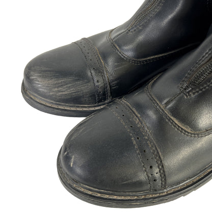 TuffRider Women's Black Leather Starter Zip Paddock Ankle Boots - 6.5