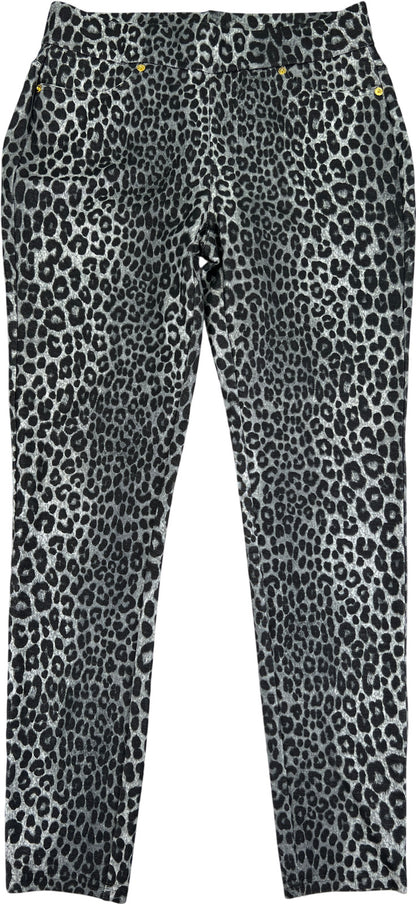 Michael Kors Women’s Gray/Black Animal Print Pull On Jeggings - M