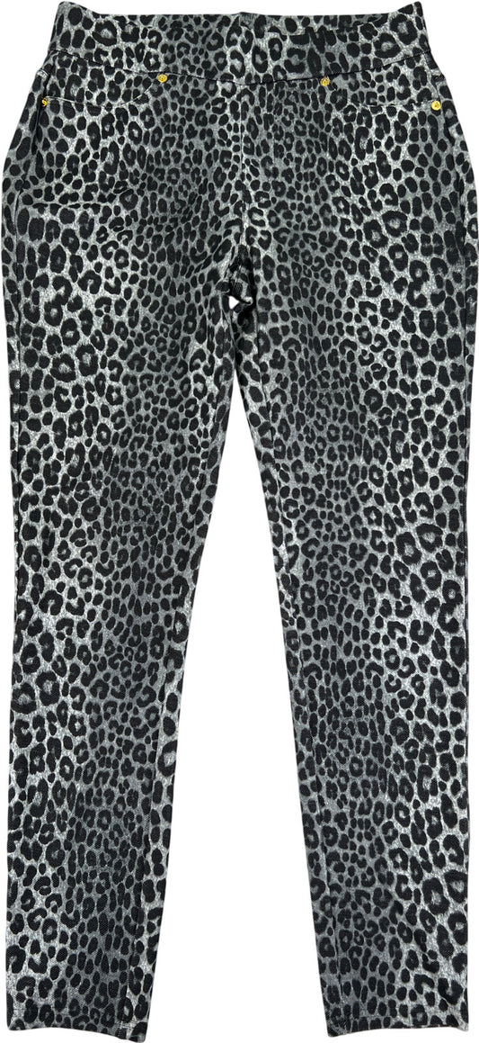Michael Kors Women’s Gray/Black Animal Print Pull On Jeggings - M