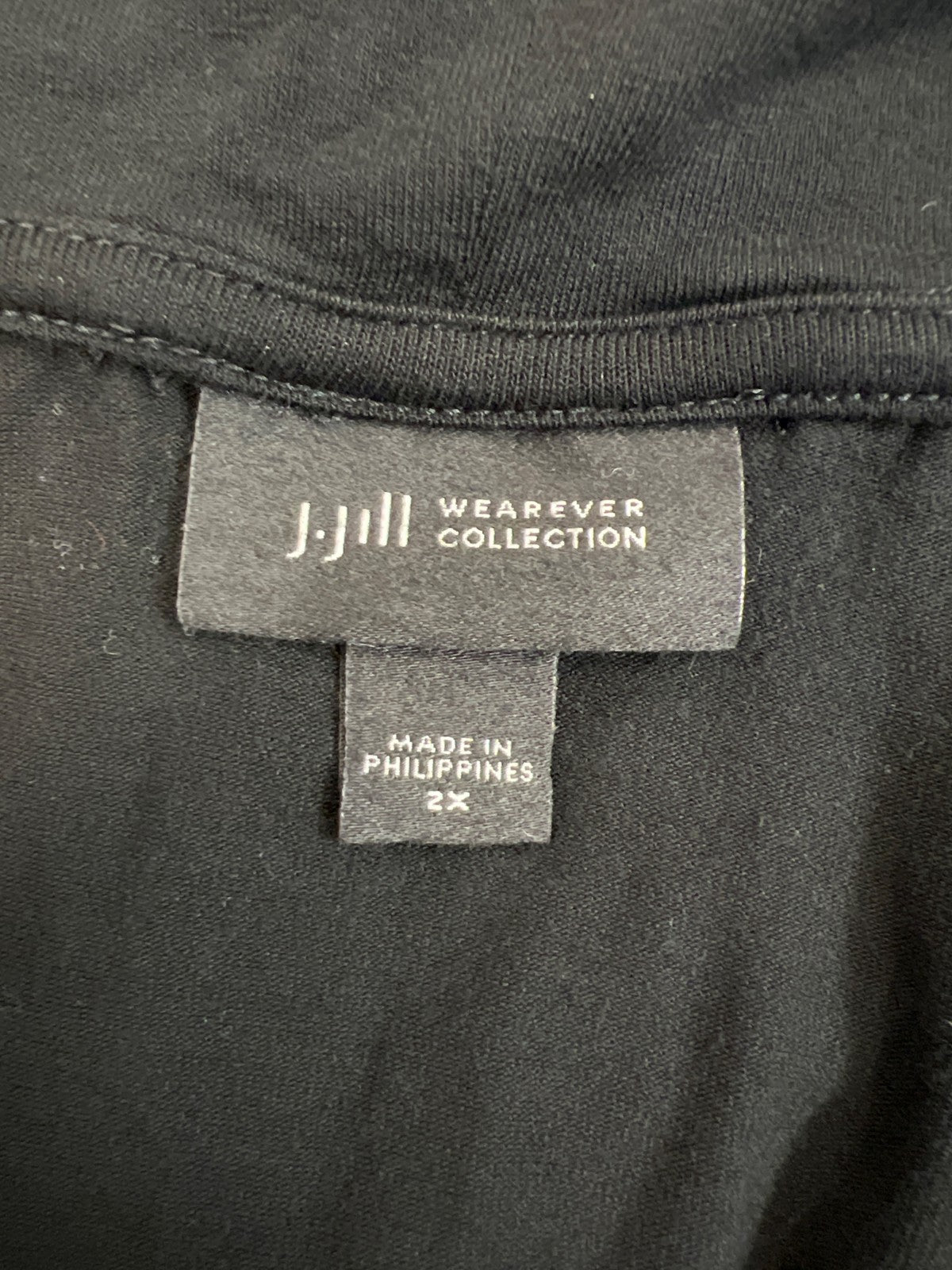 J.Jill Wearever Collection Women’s Black 3/4 Sleeve Blouse - Plus 2X