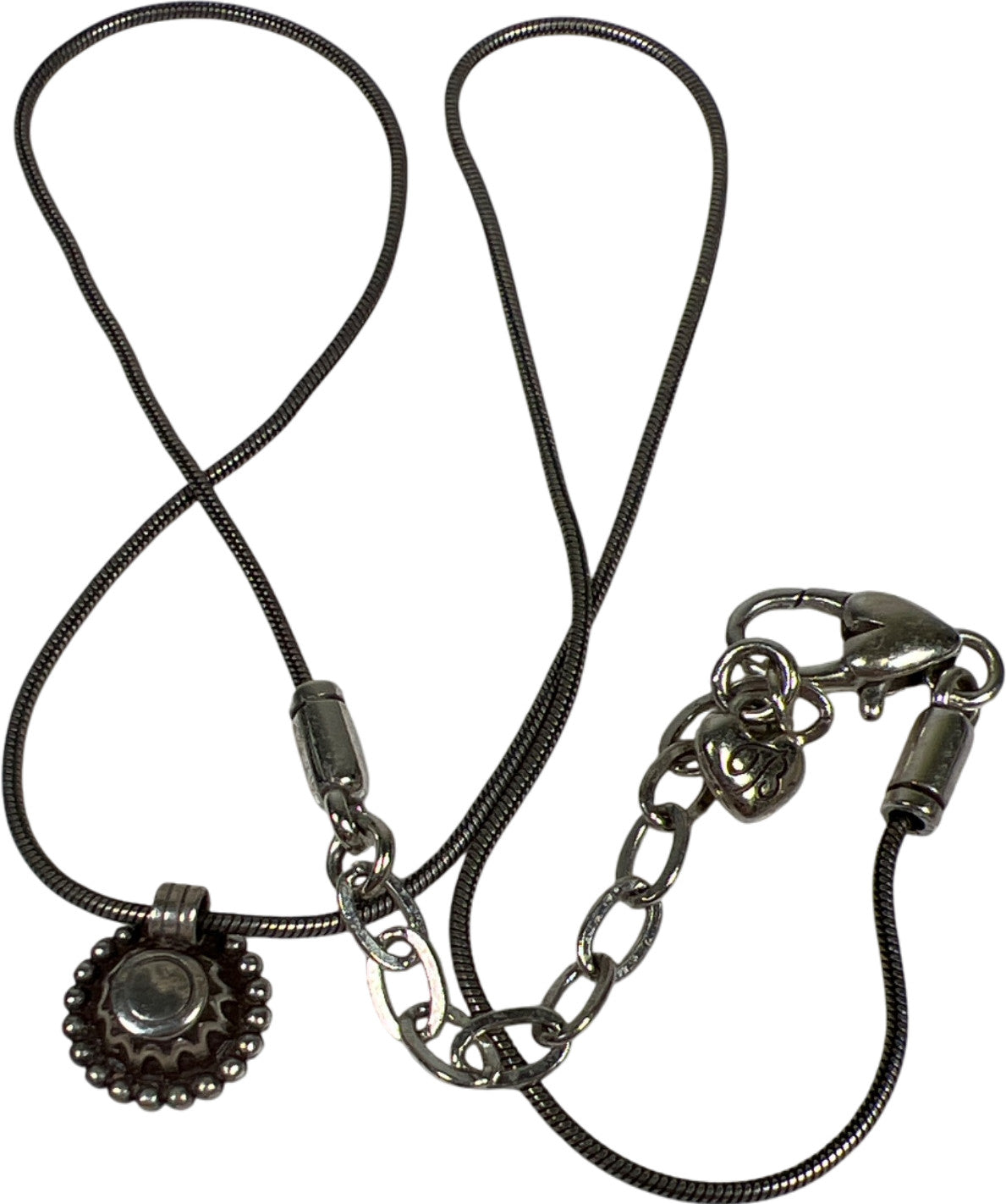 Brighton Silver Tone Fortino Small Pendant 9” Adjustable Necklace