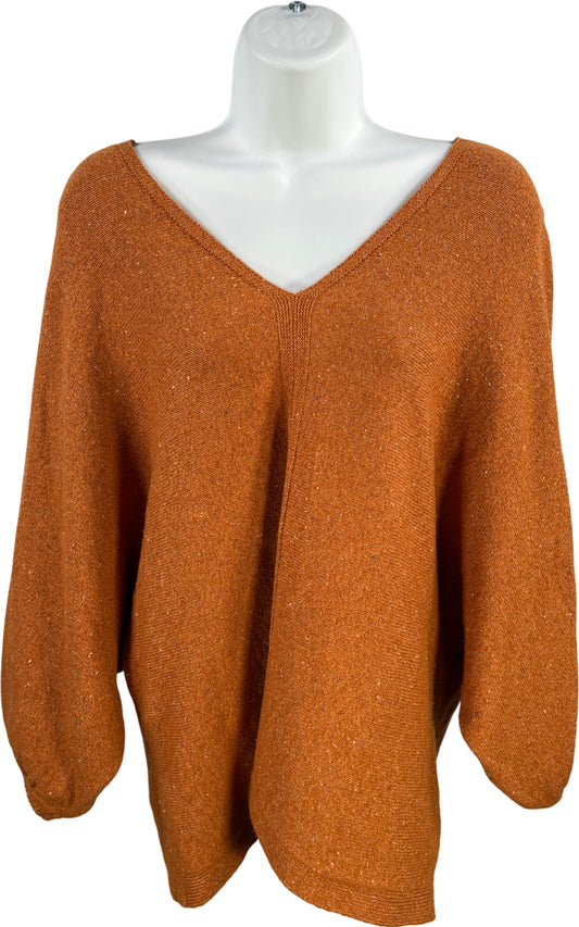 Pure J.Jill Women’s Orange 3/4 Loose Sleeve V-Neck Sweater - S
