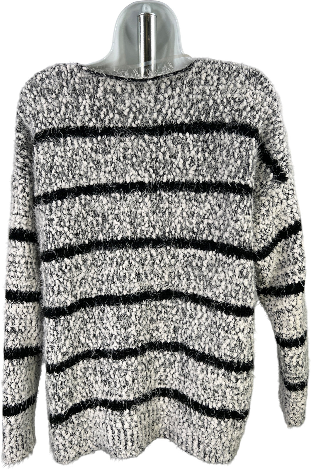 Calvin Klein Women’s White/Black Soft Textured Long Sleeve Sweater - S