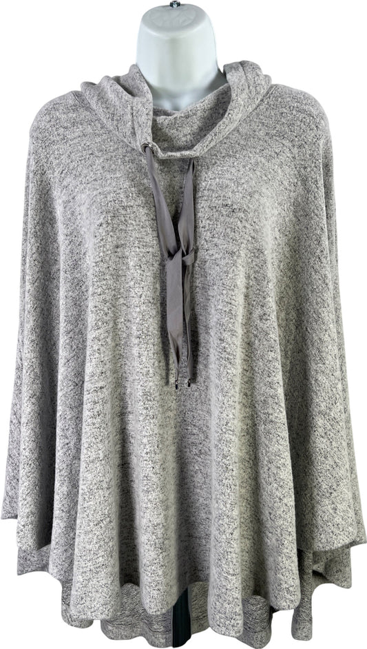 White House Black Market Women’s Gray Soft Funnel Neck Poncho - One Size