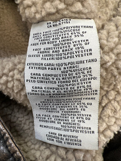 Levi’s Men’s Brown Faux Leather Sherpa Lined Bomber Jacket - L