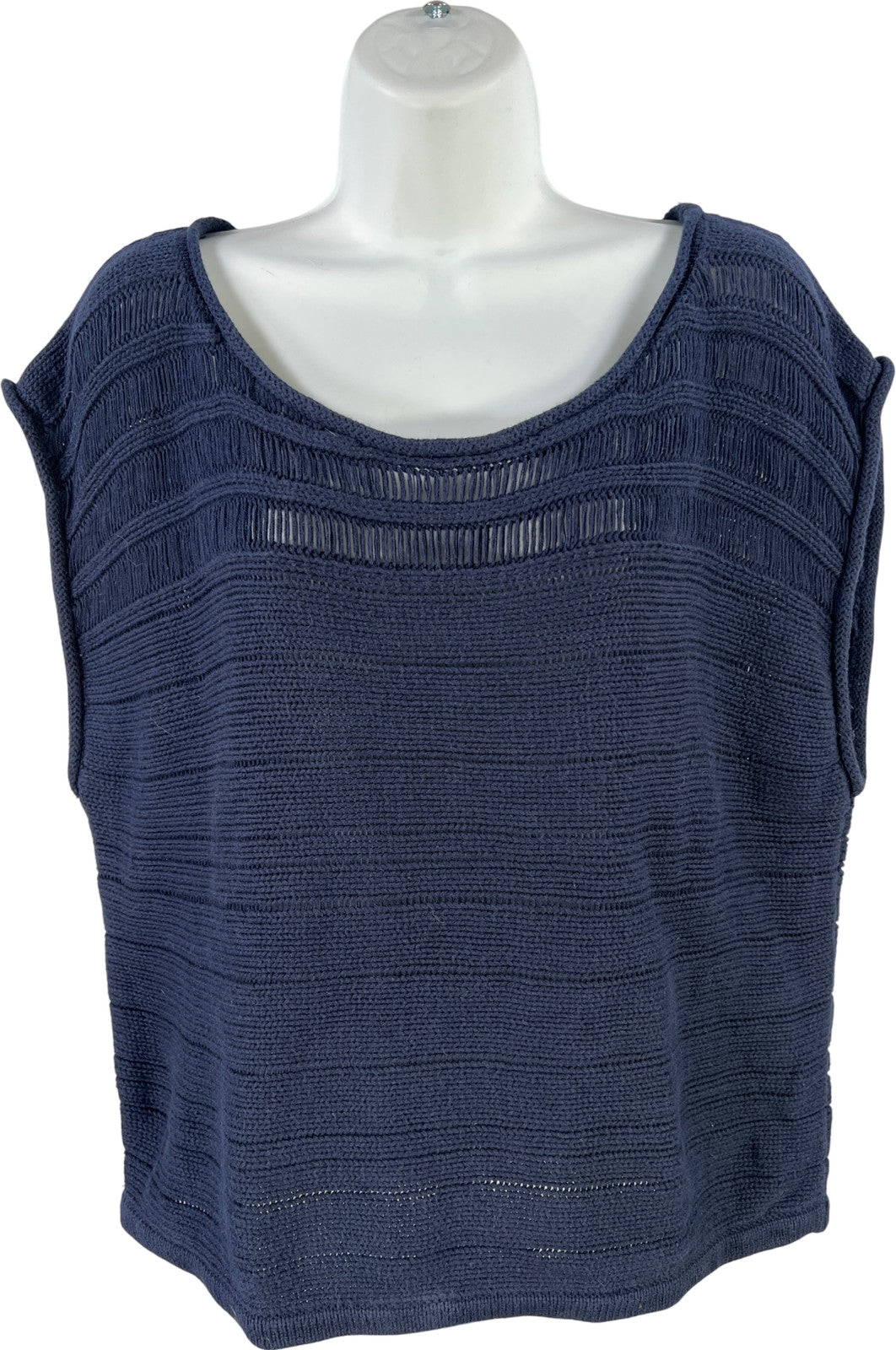 Evereve Women’s Blue Cap Sleeve Knit Sweater - L