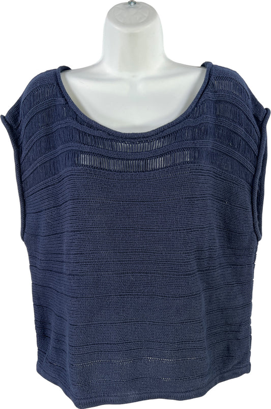 Evereve Women’s Blue Cap Sleeve Knit Sweater - L