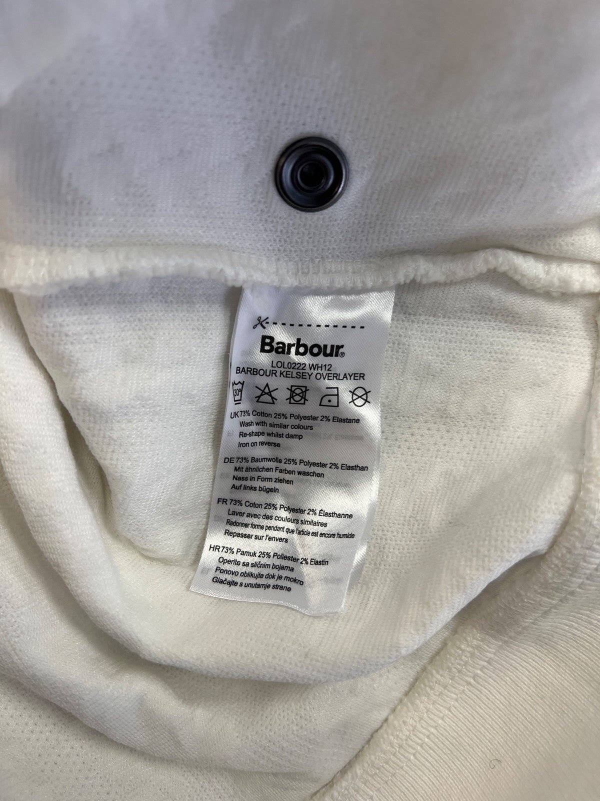 Barbour Women’s White Kelsey Cable Knit Long Sleeve Full Zip Sweater Jacket - 8