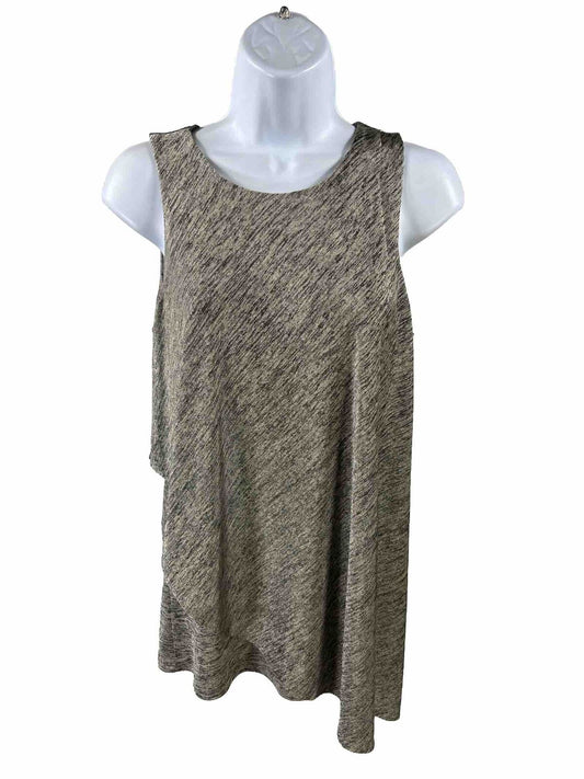 White House Black Market Women's Brown Sleeveless Asymmetrical Top - XS