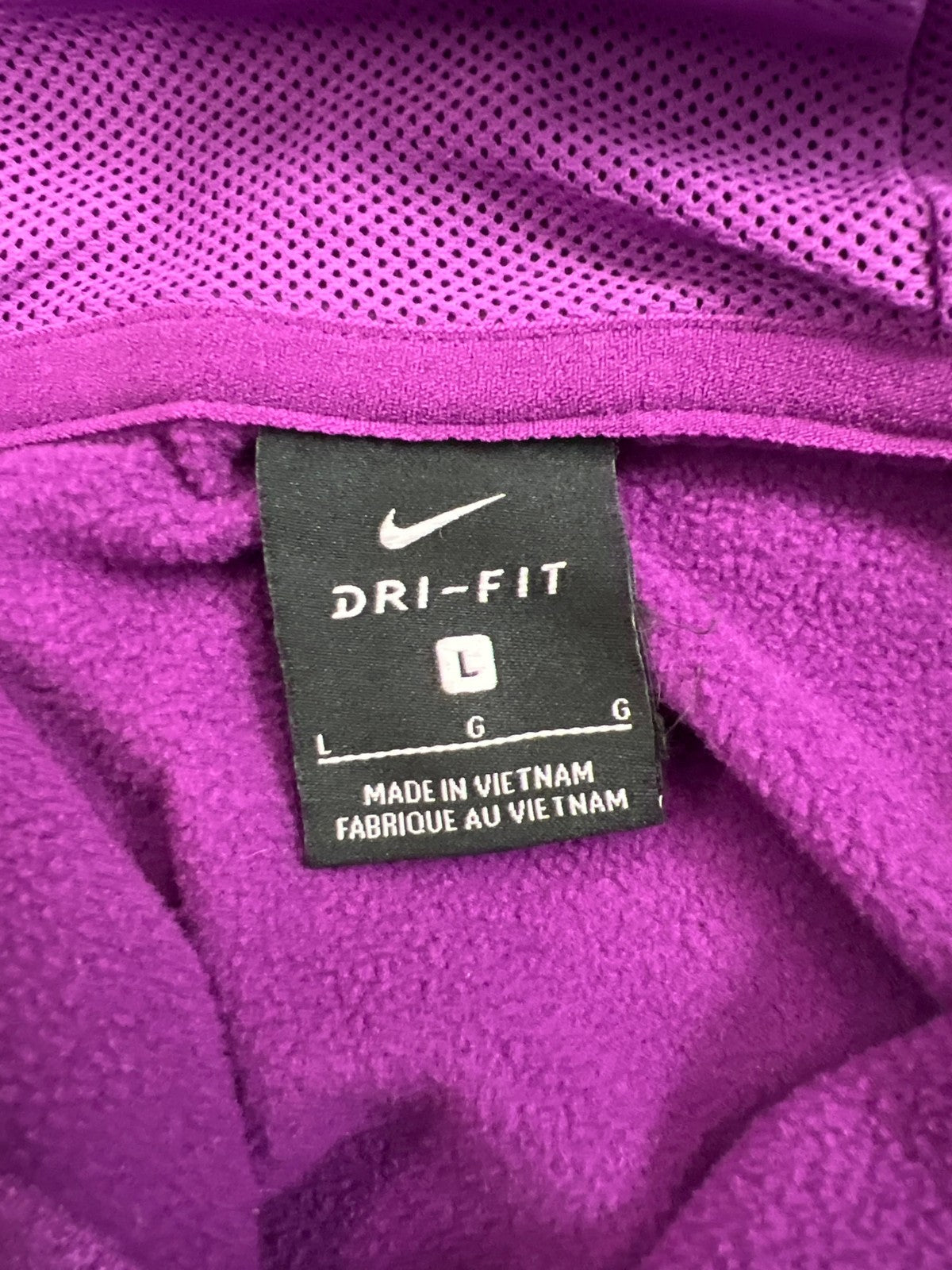 Nike Sportswear Women’s Purple Fleece Lined Full Zip Sweatshirt - L