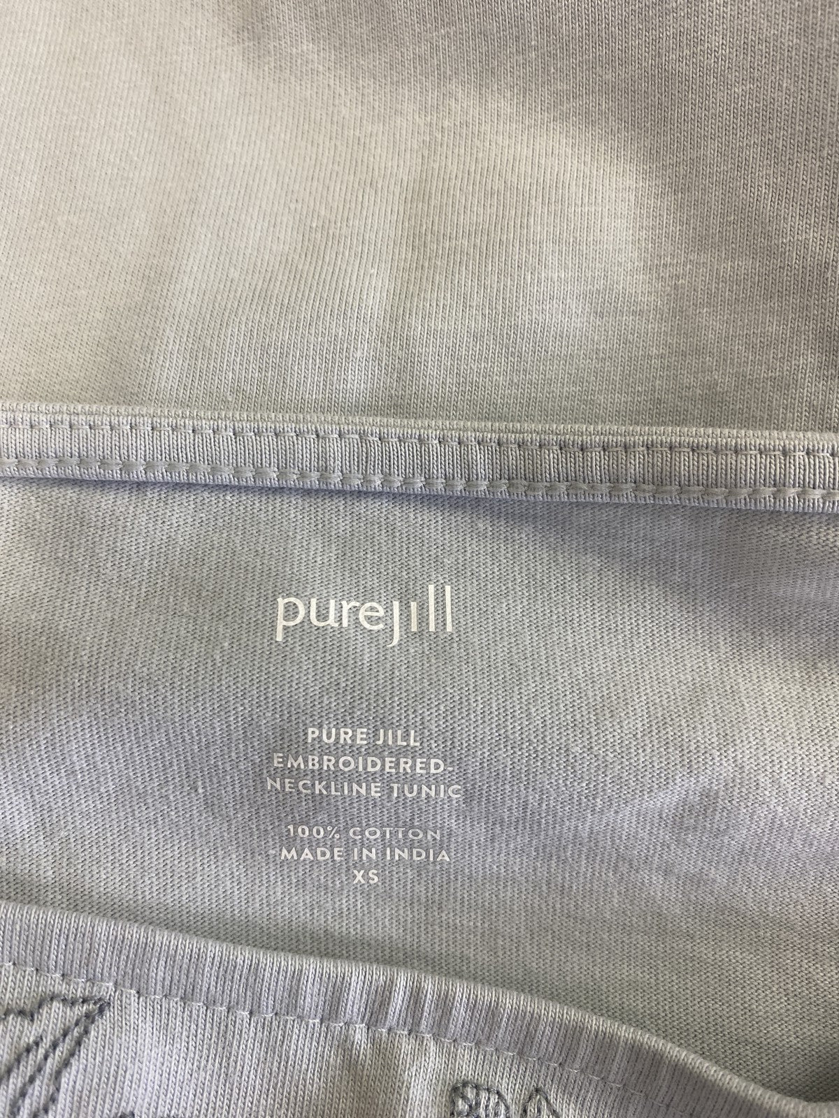 J.Jill Women’s Blue Embroidered Long Sleeve Tunic Shirt - XS