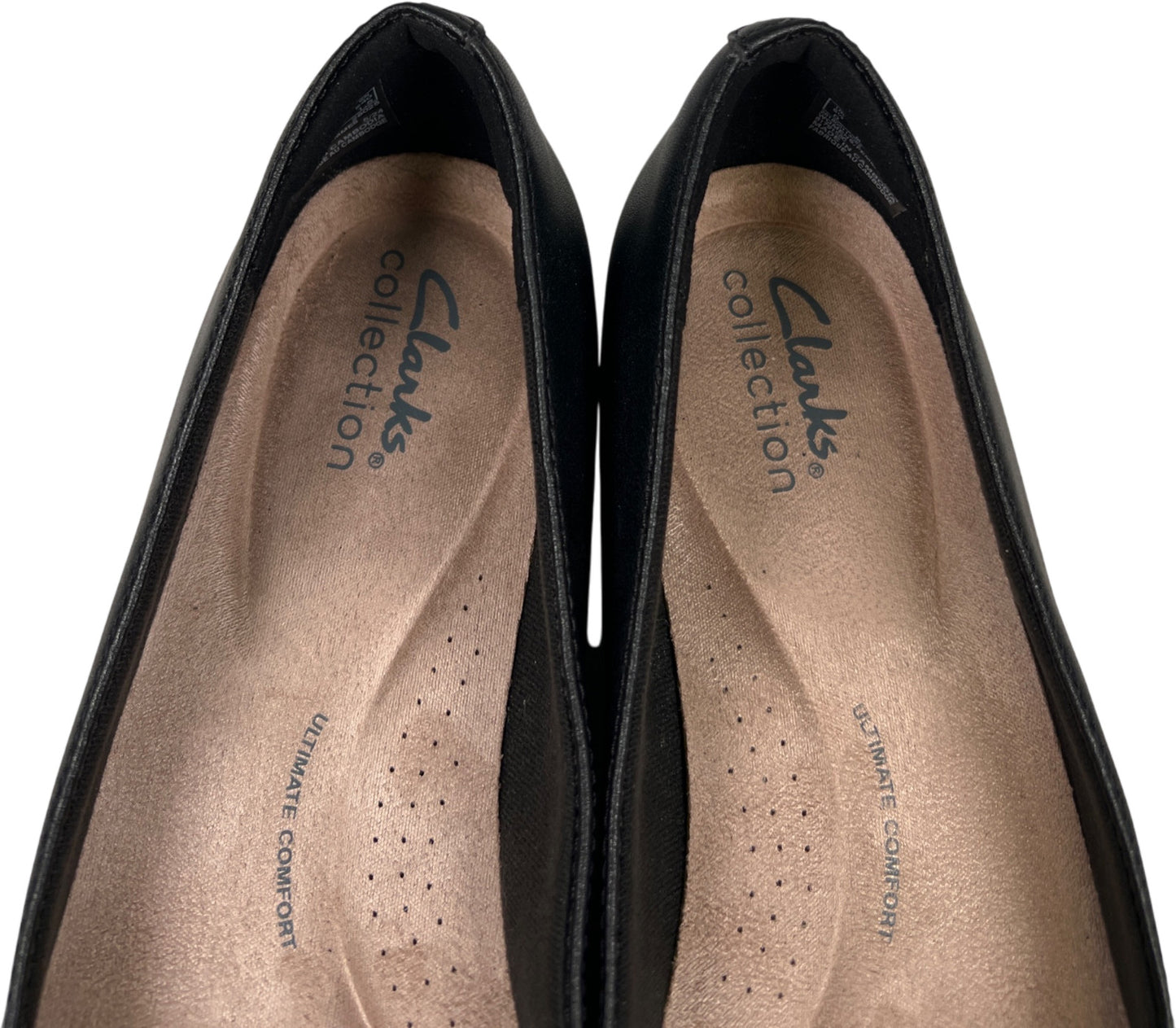 Clarks Collection Women’s Black Leather Natalyn Wish Pointed Low Heel Flats - 8