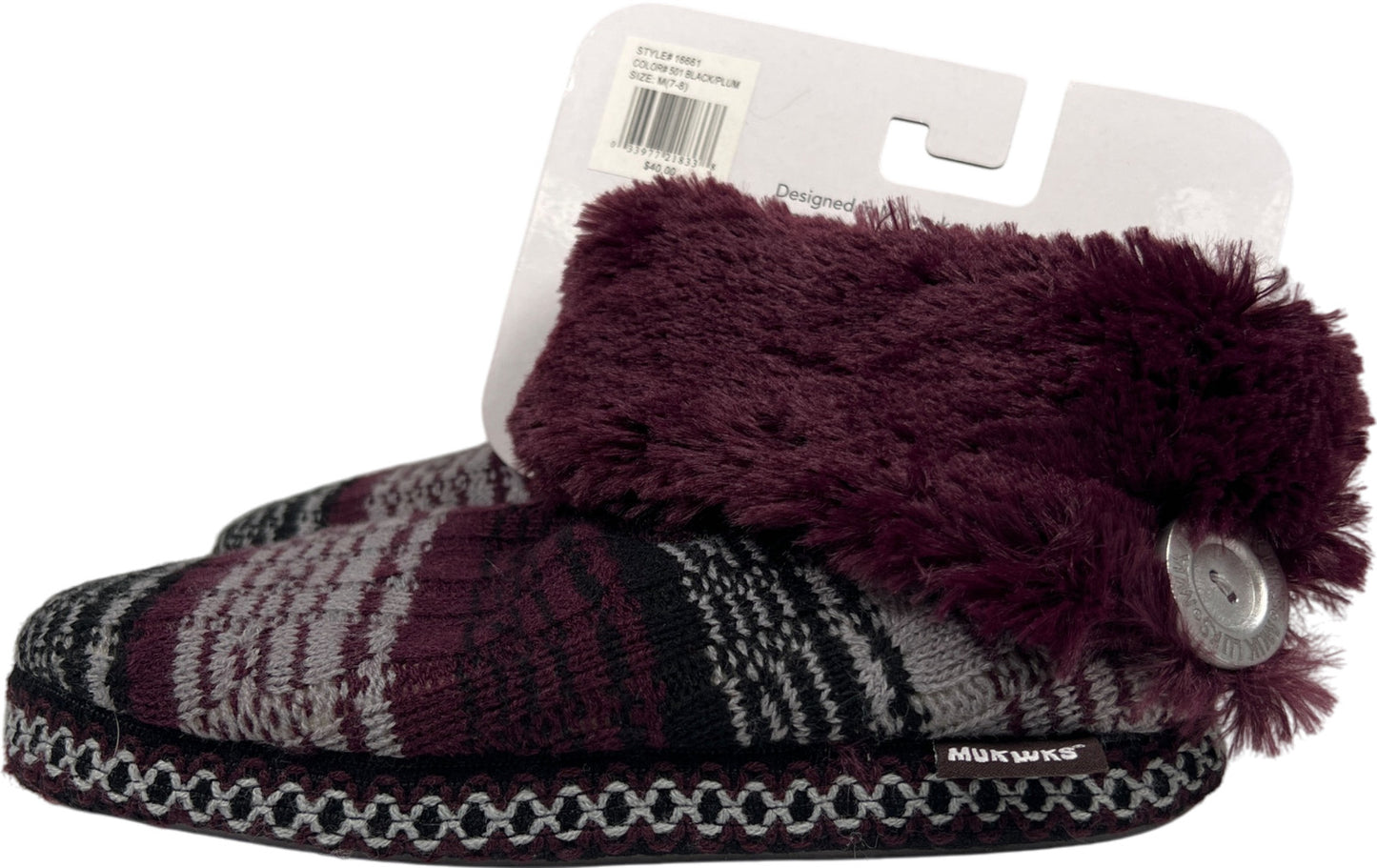 Muk Luks Women’s Purple Plum Slipper Boots - M/7-8
