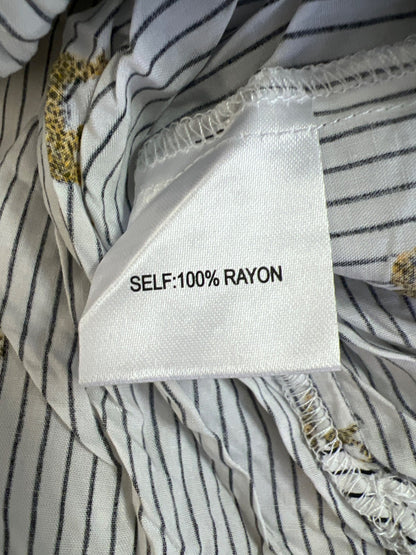 Jane and Delancey Women’s White Leopard Print Short Sleeve Button Up Blouse - XL