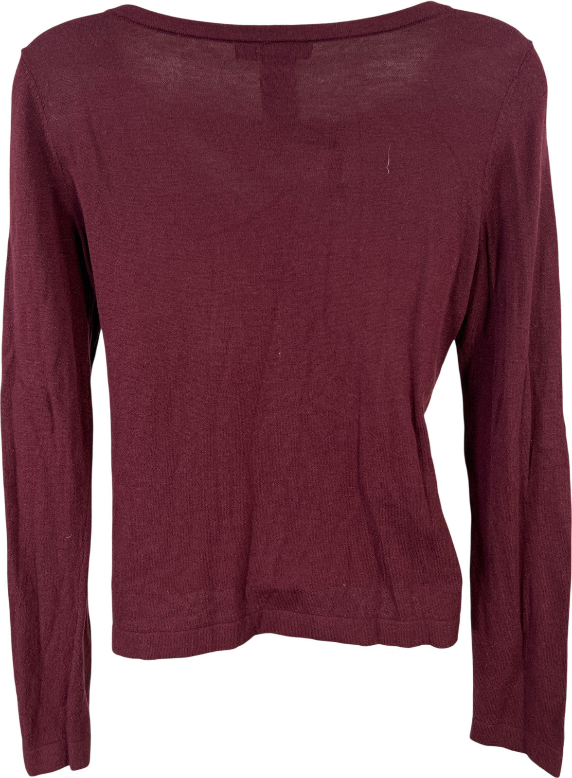 White House Black Market Women’s Burgundy/Red Long Sleeve Cutout Sweater - S
